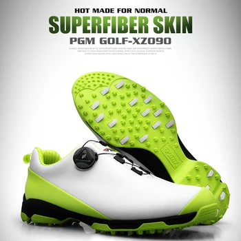 Обувь для гольфа PGM с 3D дышащей канавкой, мужские шипы, водонепроницаемые повседневные кроссовки, быстрая шнуровка, обувь для гольфа на пуговицах