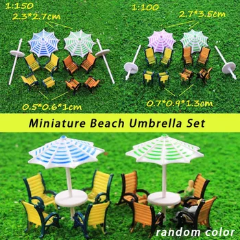 1 комплект в масштабе 1: 100 1: 150, набор миниатюрных зонтиков, игрушки из АБС-пластика, зонт-козырек, набор зонтиков для Диорамы, разные цвета