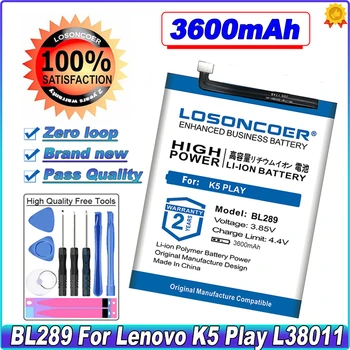 LOSONCOER 3600 мАч 0 Циклов 100% Новый Аккумулятор BL289 Для Телефонов Lenovo K5 Play Высокой Емкости ~ В наличии
