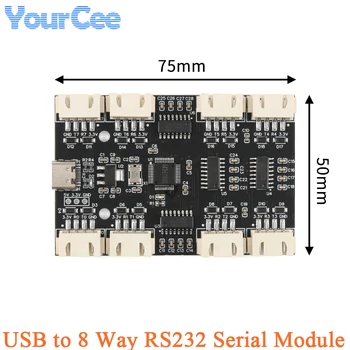 Модуль последовательного порта USB на 8 каналов RS232, плата расширения от Type-C до 8 UART Hub