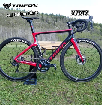 X10TA Полностью Карбоновый Дорожный велосипед с Дисковым тормозом на оси Follow DI2/Механические переключатели 700 x 25C TRIFOX Official Store Frame