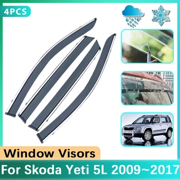 Козырек на боковое стекло автомобиля для Skoda Yeti 5L Аксессуары 2009 ~ 2017 Защита от Дождя и Солнца на Лобовом стекле, Дефлекторы, наклейки для авто 2015 2016