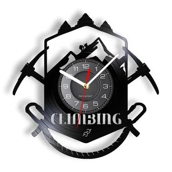 Настенные часы с логотипом Альпинизма, Походный Ледоруб, Снаряжение для экстремальных видов спорта, Виниловая пластинка, Настенные часы Для альпинистов, подарок