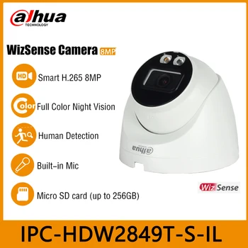 Dahua IPC-HDW2849T-S-IL 8-мегапиксельная Интеллектуальная 4K камера с двойным освещением IR30M, Полноцветная WDR Eyeball, Сетевая IP-купольная PoE-камера WizSense, Встроенный микрофон