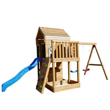 набор детских деревянных качелей и горок для детской площадки на открытом воздухе, набор детских деревянных домиков на заднем дворе
