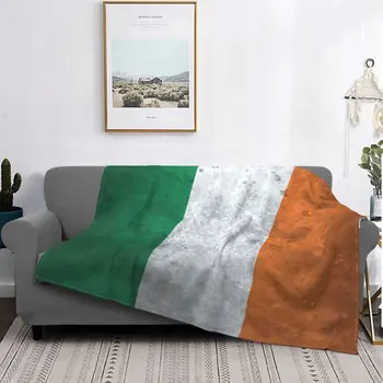 Одеяло с рисунком Ирландского флага, Фланелевый принт, Винтажное Универсальное легкое одеяло для кровати, автомобильные ковры