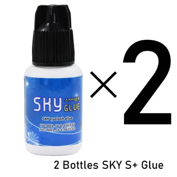 2 Бутылки Sky Glue S + Красный, черный, синий Колпачок Оригинальный Корейский Клей Для наращивания ресниц 5 мл Beauty Health Shop Инструменты для макияжа Клей