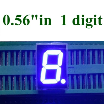 20шт СИНИЙ светодиодный дисплей 0,56 дюйма, 1 бит, 7 сегментная цифровая трубка, пластик, металл, общий анод (трубка Nixie)