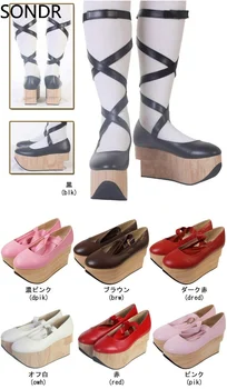 Женская обувь на Платформе, Лошадка-качалка, Обувь для Хэллоуина, Косплей, Туфли-лодочки на высоком Каблуке, Сандалии с перекрестными ремешками, Сабо, Криперы, Японский Harajuku 2023