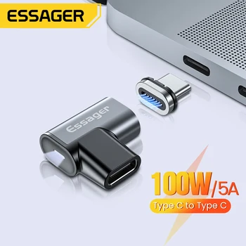 Essager 100 Вт USB Type C-Магнитный адаптер Type-C USB-C Женский Мужской Магнитный Разъем Для Macbook Pro Air Ноутбук Телефонный Конвертер