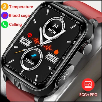 Смарт-часы ECG + PPG для мужчин, для здоровья, 1,83-дюймовый IPS-экран 240*284, полноэкранный сенсорный смарт-часы для контроля температуры и кислорода в крови