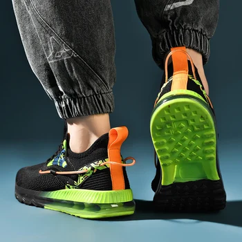 Новая мужская обувь из сетчатого материала для бега, Большие размеры 39-48, мужские кроссовки, Дышащая обувь, Удобные молодежные популярные спортивные кроссовки