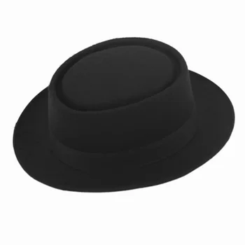 Модная мужская фетровая кепка из свинины с завитками, плоские кепки, круглые цилиндры, фетровые шляпы, фетровая шляпа 25