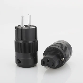 Высококачественная покрытая родием версия ЕС Schuko AC Power Plug & разъем IEC для аудиокабеля питания