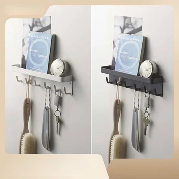 Современная и минималистичная домашняя стойка для ключей без перфорации, Бытовая стойка для хранения с шестью крючками, стойка для хранения входных ключей на магните