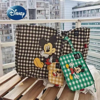 Новая женская сумка Disney Mickey's, Роскошная брендовая женская сумка, Мультяшная милая большая сумка из 3 предметов, модная дорожная холщовая сумка