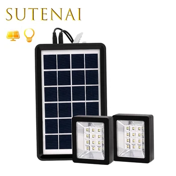 Наружное солнечное мобильное силовое освещение, небольшая система, литиевая батарея большой емкости 18650, внешняя лампа накаливания