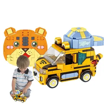 Строительные блоки, автомобиль, мультяшные автомобильные блоки, сборные игрушки, развивающие блоки, строительный набор, практическое обучение навыкам