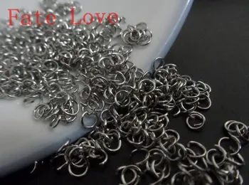 Fate Love 500шт 0,6 * 4 мм прочное верхнее переходное кольцо из нержавеющей стали 316L и разрезные кольца, открывающие ожерелье, аксессуары для ювелирных изделий 