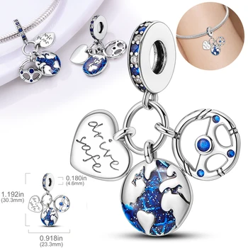 Новый дизайн, серебро 925 пробы, счастливый единорог, подвеска-шарм, бусина, оригинальный браслет, ожерелье, серебряные украшения своими руками