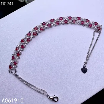 KJJEAXCMY изысканные ювелирные изделия из стерлингового серебра 925 пробы, инкрустированные натуральным рубином, красивый женский браслет, поддержка обнаружения, роскошный