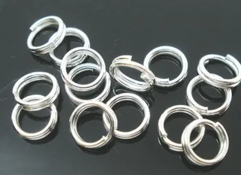 Винтажные серебряные подвески 8 мм, открытые двойные кольца, разрезные кольца, петли, кольца с двойным переходом Для изготовления ювелирных изделий своими руками, браслет, ювелирные изделия 1000 шт.