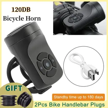 Велосипедный гудок, Мотоциклетный Электрический звонок, рожок, 4 режима USB, перезаряжаемый, Горная дорога, противоугонная сигнализация, рожок, Аксессуары для Велосипеда