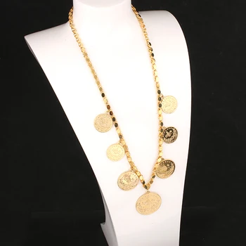Dicai Новое женское ожерелье, монета, Позолоченный кулон, Исламские Свадебные украшения, Подарок на День Святого Валентина, Оптовая партия, Ретро