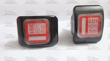 37 * 50 мм Кредитная монета EUR 0.50 прямоугольная кнопка с переключателем и светодиодной лампой, кнопки для слотов, кнопка казино для игрового автомата казино
