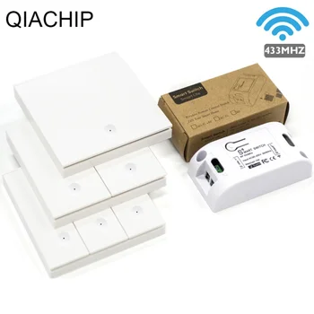 Qiachip 433 МГц беспроводной Настенный выключатель rf 86 настенная панель передатчик Предохранительный Выключатель и реле переменного тока 110 В 220 В прерыватель для Осветительной Лампы