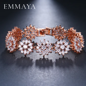 EMMAYA, новый цветочный браслет, микромощеный, сияющий крошечный CZ кристалл, очаровательная цепочка для женщин, ювелирные изделия для свадебной вечеринки