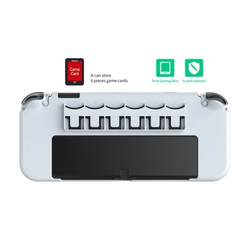для Nintendo Switch OLED Пластиковый чехол-накладка для консоли Nintendo Swich OLED NS с хранилищем игровых карт