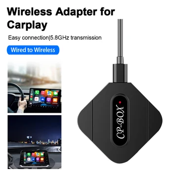 Беспроводной адаптер Для CarPlay 5 ГГц WiFi Проводной Беспроводной Конвертер Мультимедийный плеер Подключи и Играй Ключ Для IOS 13.5 и более поздних версий
