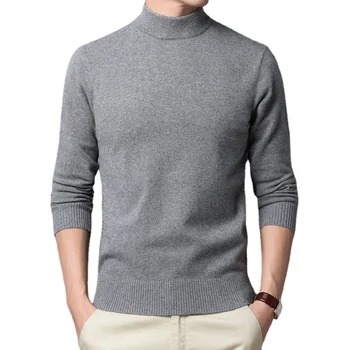 2023 Свитер, теплый мужской пуловер с высоким воротом, Модный утолщенный пуловер среднего возраста с длинными рукавами