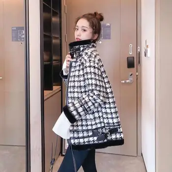Женское цельное пальто из овечьего флиса, осень-зима 2020, новая универсальная корейская версия, свободный плотный автомобильный костюм