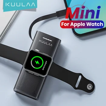 Портативное Зарядное устройство KUULAA для Apple Watch 5000mAh Магнитный Банк Питания iWatch Беспроводная Быстрая Зарядка Внешнего аккумулятора для iPhone 15