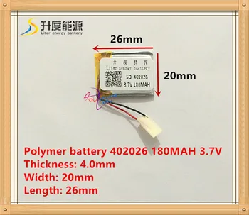 новый продукт 402026 042026 литий-полимерный аккумулятор емкостью 180 мАч 3,7 В, специальная Bluetooth-гарнитура