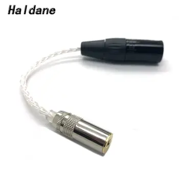 Бесплатная Доставка Haldane 8Cores 7N OCC Серебристый 4Pin Сбалансированный XLR Штекер-4,4 мм Сбалансированный Женский Аудиокабель-адаптер