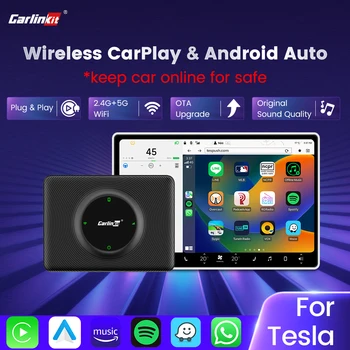 Carlinkit Беспроводной Автомобильный адаптер CarPlay Android Auto Adapter Для Tesla Model 3 Model Y S X Беспроводной Apple Car Play для Waze Siri Spotify