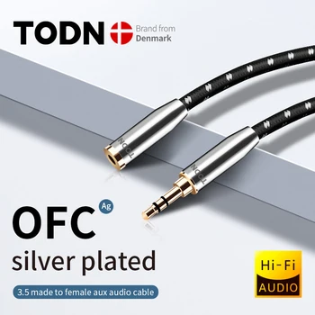 Разъем для подключения кабеля TODN Aux 3,5 мм для мужчин и 3,5 мм для женщин, разъем для аудиокабеля, кабель динамика для iPhone, компьютер, автомобильный динамик для Huawei Xiaomi