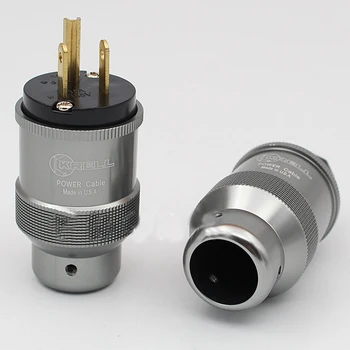 Пара высококачественных позолоченных вилок переменного тока США HIFI Аудио класса из меди US plug & IEC DIY Power Cord Кабель