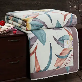 Домашнее хлопковое шелковое одеяло, Летние охлаждающие Шелковые Одеяла, Легкое роскошное Хлопковое Шелковое одеяло для спальни, Одеяло для кондиционирования воздуха