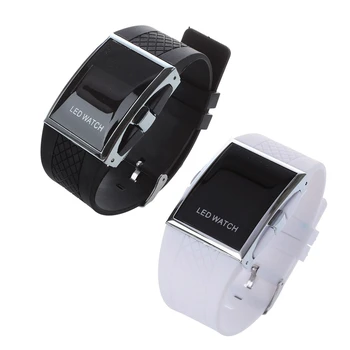 2 Предмета, светодиодные часы, Женские наручные часы с цифровым спортивным ремешком для дам, часы для платья, часы -все черное и все белое