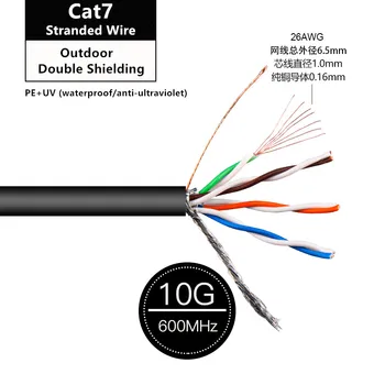 Кабель Ethernet Cat 7 30 mts 20m 100m 50m 10m 5m Наружный Сетевой кабель С двойным Экранированием RJ45 26AWG Провод Lan Кабели Тестер Cat7