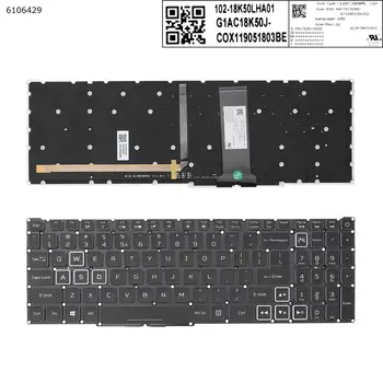 US QWERTY Новая Клавиатура для ноутбука Acer Nitro 5 AN515-54 AN515-43 AN517-51 AN715-51 Красочная Белая Кристальная Клавиша с подсветкой