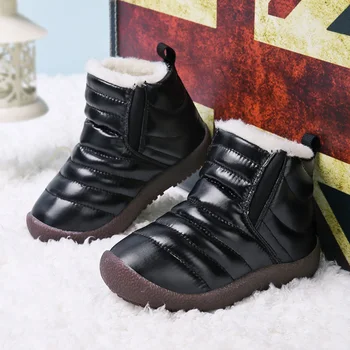 Абсолютно Новые детские зимние ботинки, водонепроницаемые зимние ботинки для малышей, сохраняющие тепло, Детские ботинки для девочек и мальчиков, зимняя детская обувь по щиколотку