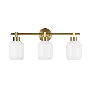 3-Ламповый Матовый Латунный светильник для туалетного столика с абажурами из опалового стекла, 91002146 зеркальных светильников, Люстры, светильники для туалетного столика, подсветка для макияжа l