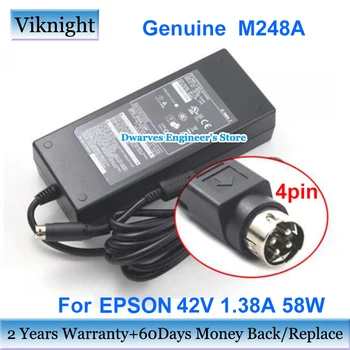 Оригинальный адаптер переменного тока для EPSON M248A C3500 42V 1.38A 58W Адаптер питания 4pin Адаптеры для ноутбуков