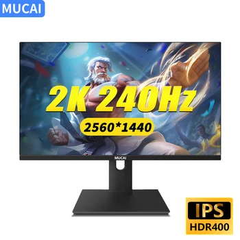 27-дюймовый Монитор MUCAI 2K 240Hz IPS WLED PC Display QHD HDR400 Для настольных игр, Экран Компьютера для Геймеров, Плоская панель, совместимая с DP/HDMI