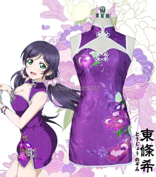 С любовью! Тодзе Нозоми китайское мини-платье Чонсам, наряд из аниме, костюмы для косплея